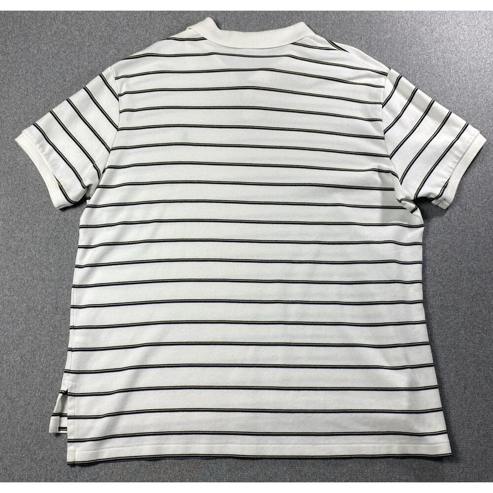 Polo Ralph Lauren Polo Shirt Men XL White Blue Classic Fit Soft Cotton